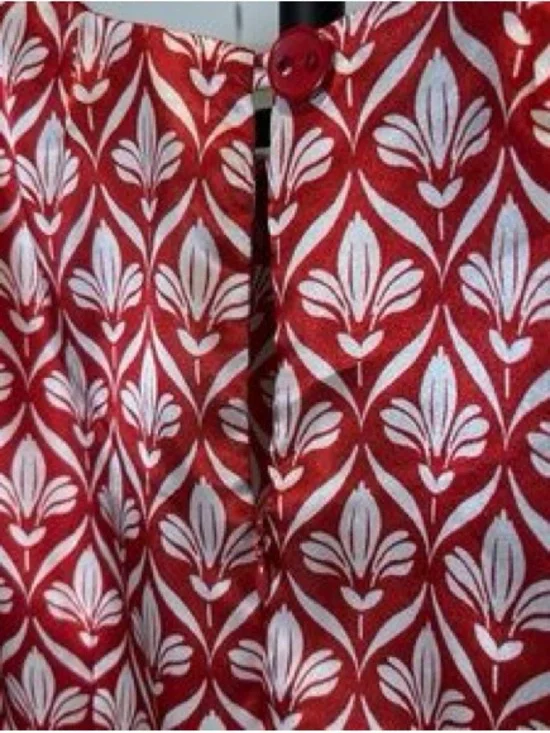 Vintage Forever 21 Red & White Patterned Sleeveless Shift Dress - Picture 4 of 5